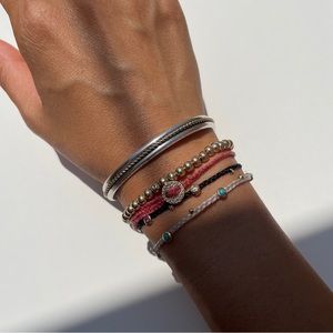 Sterling silver + 12k gold adjustable delicate bracelet